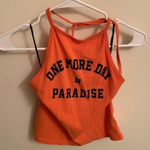 Orange halter crop top